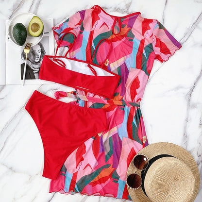 Ensemble robe de plage et maillot de bain deux pièces - Chic&Shines