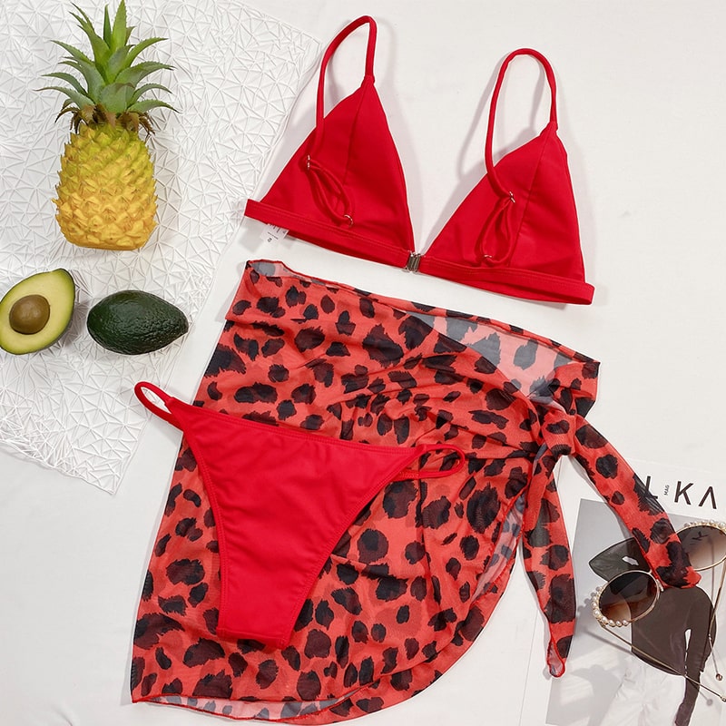 Maillot de bain bikini sexy 3 pièces imprimé léopard - Chic&Shines