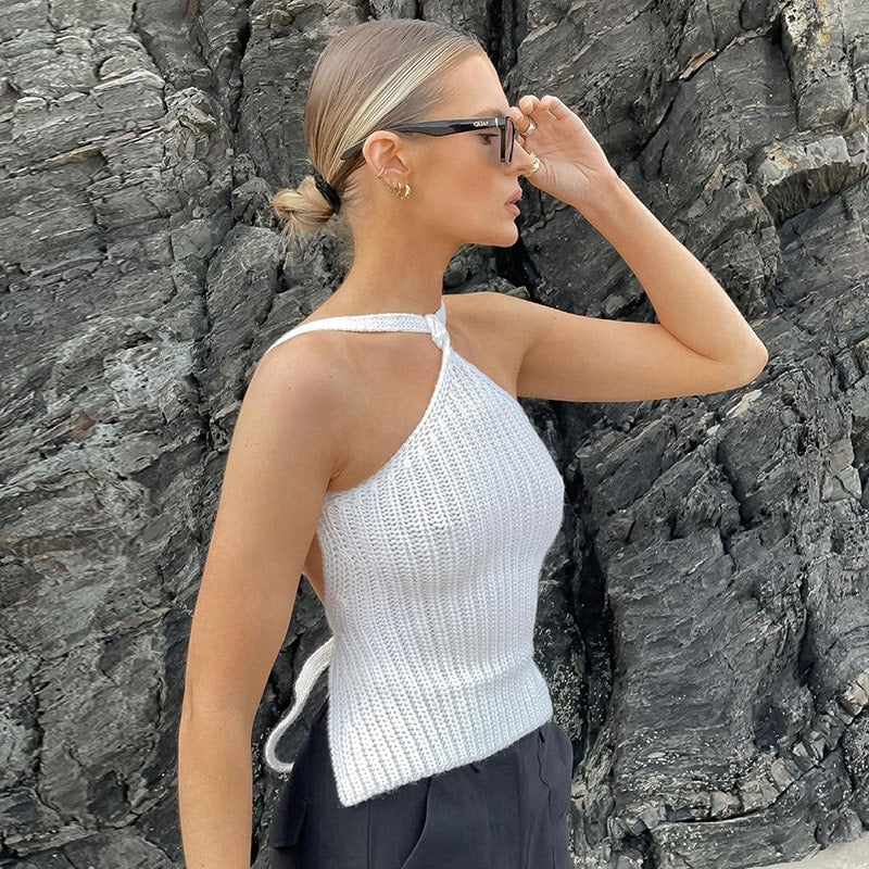 Haut licou tricoter dos nu - Chic&Shines
