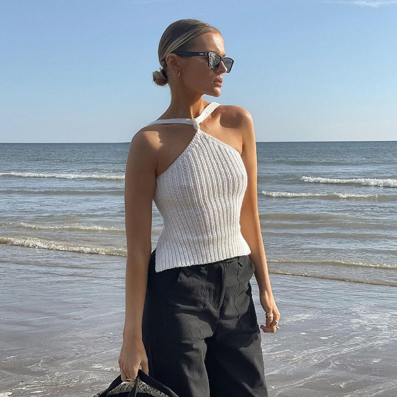 Haut licou tricoter dos nu - Chic&Shines