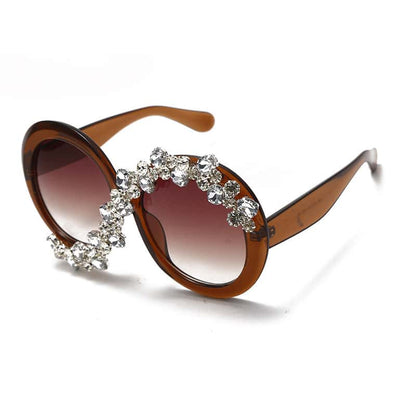 Lunettes de Soleil Ronde Grande Monture Strass Décoration - Chic&Shines