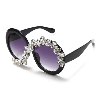 Lunettes de Soleil Ronde Grande Monture Strass Décoration - Chic&Shines