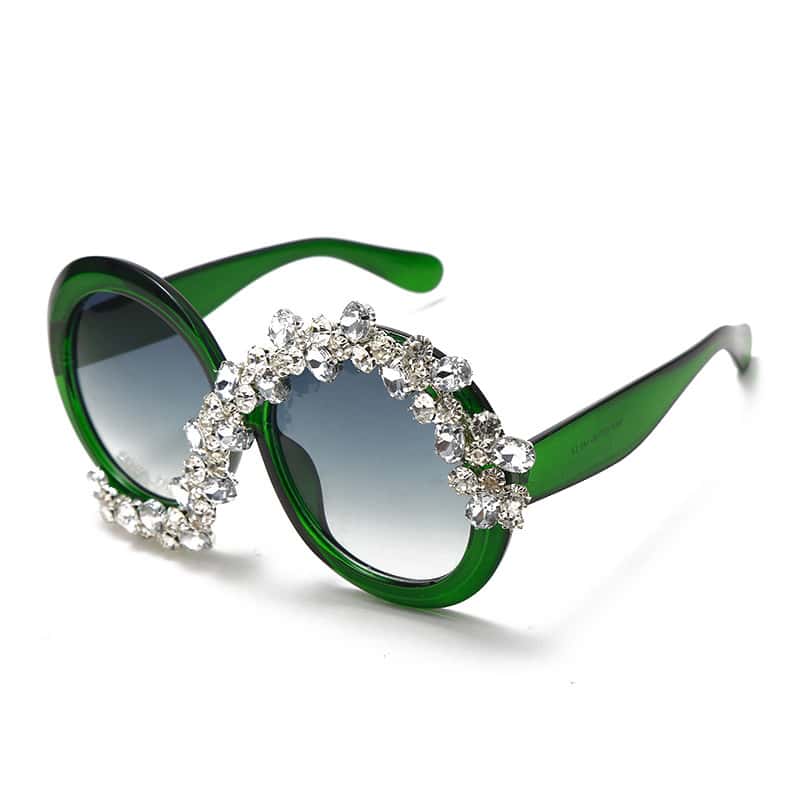 Lunettes de Soleil Ronde Grande Monture Strass Décoration - Chic&Shines