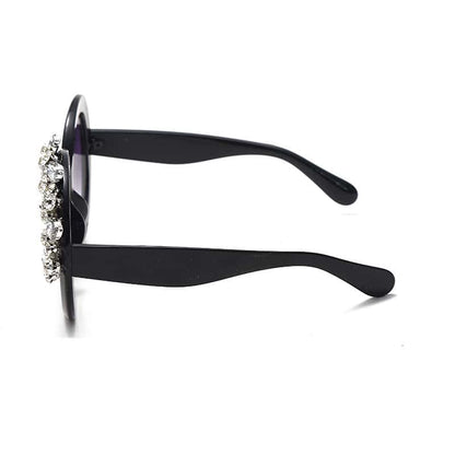 Lunettes de Soleil Ronde Grande Monture Strass Décoration - Chic&Shines