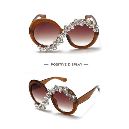 Lunettes de Soleil Ronde Grande Monture Strass Décoration - Chic&Shines