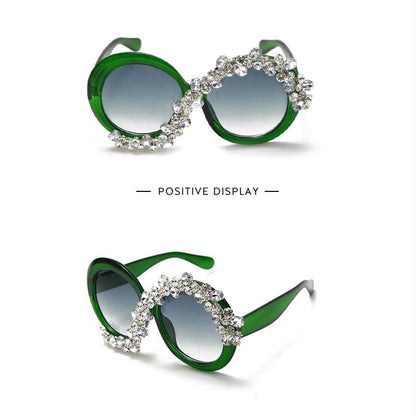 Lunettes de Soleil Ronde Grande Monture Strass Décoration - Chic&Shines