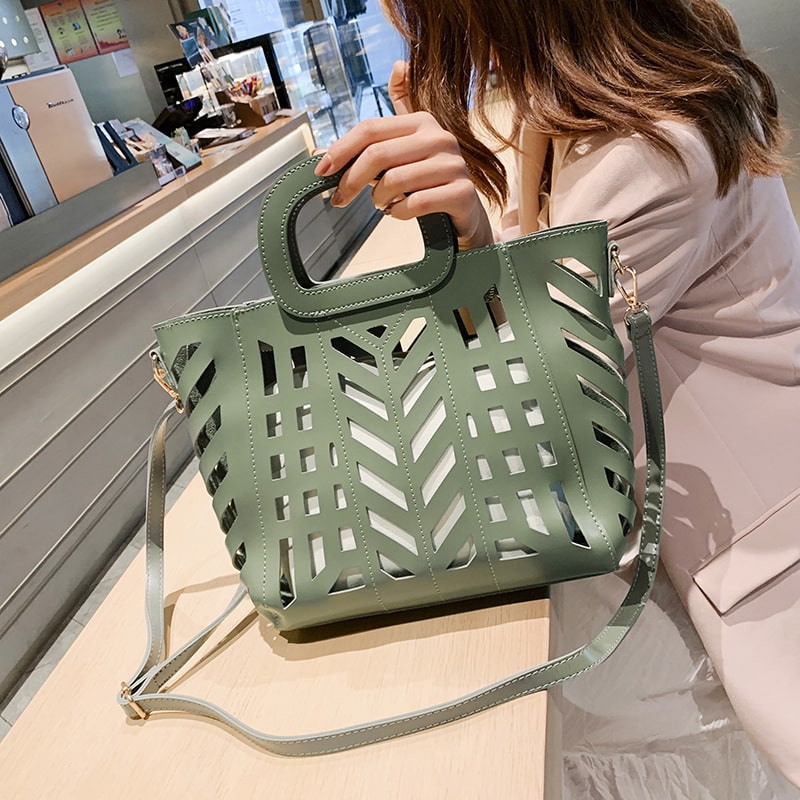 Ensemble sac design découpe avec pochette - Chic&Shines