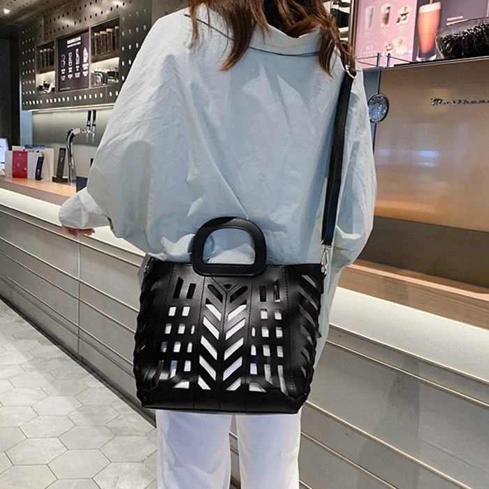 Ensemble sac design découpe avec pochette - Chic&Shines