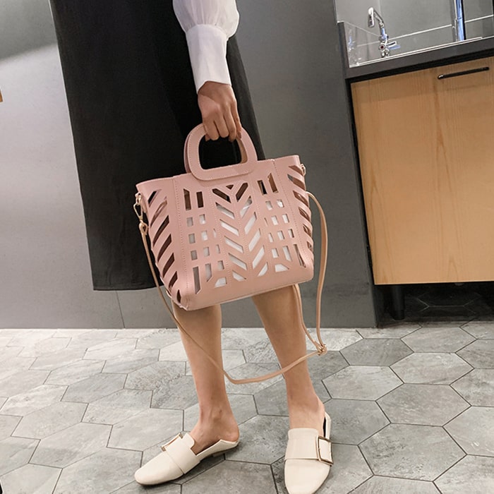 Ensemble sac design découpe avec pochette - Chic&Shines