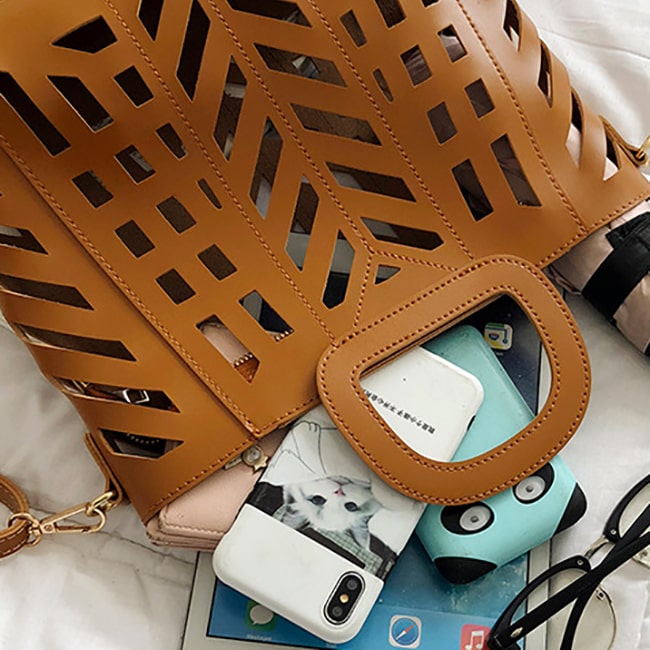 Ensemble sac design découpe avec pochette - Chic&Shines