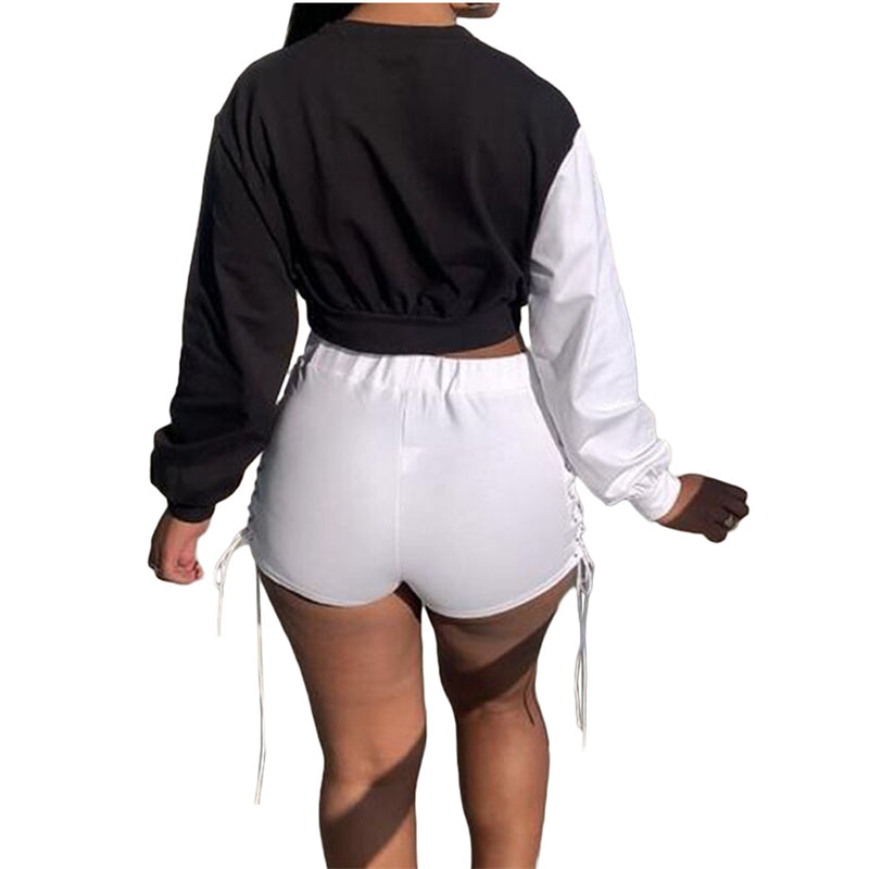 Ensemble short et top manches longues à lacets - Chic&Shines