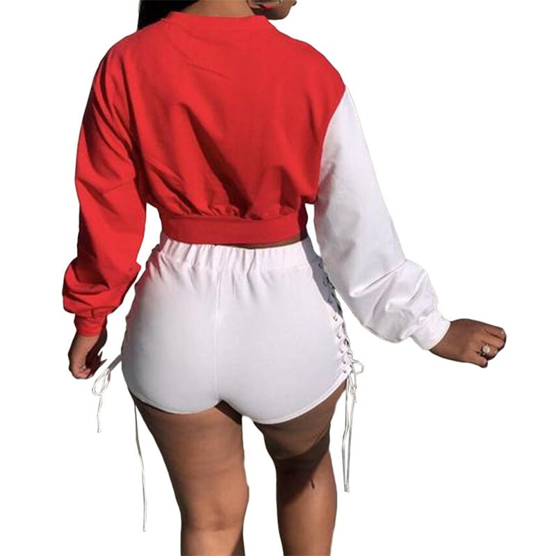 Ensemble short et top manches longues à lacets - Chic&Shines