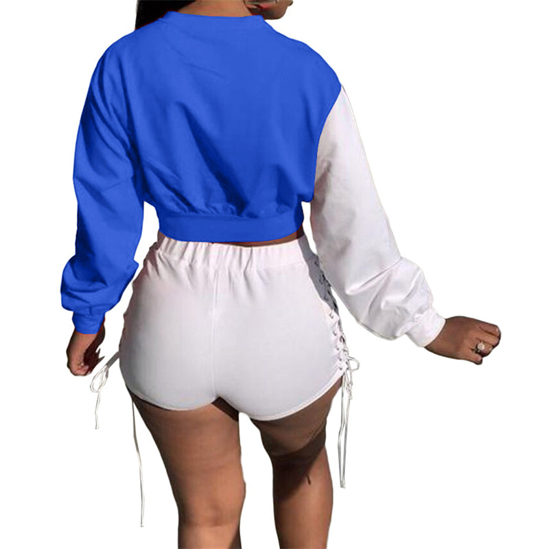 Ensemble short et top manches longues à lacets - Chic&Shines