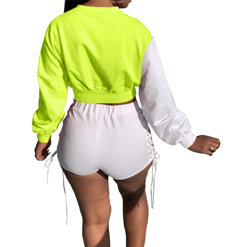 Ensemble short et top manches longues à lacets - Chic&Shines