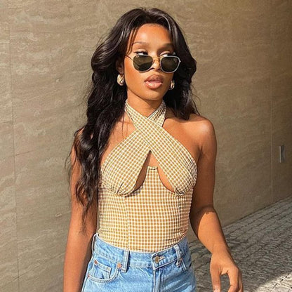 Haut dos nu à carreaux - Chic&Shines