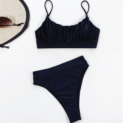 Maillots de bain a plis de couleur unie - Chic&Shines