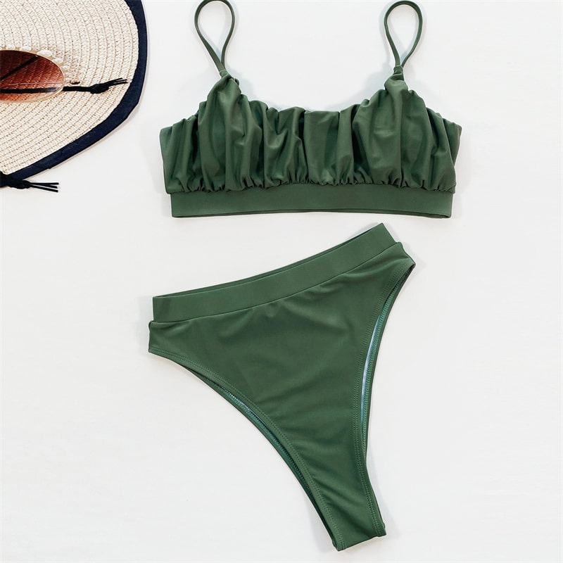 Maillots de bain a plis de couleur unie - Chic&Shines
