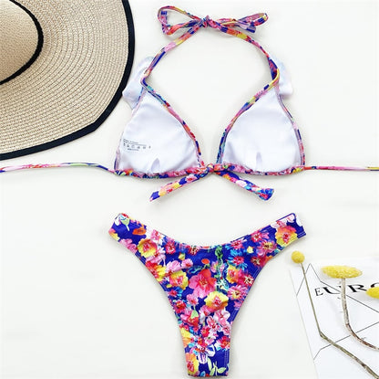 Maillot de bain 2 pièces imprimé fleurs - Chic&Shines