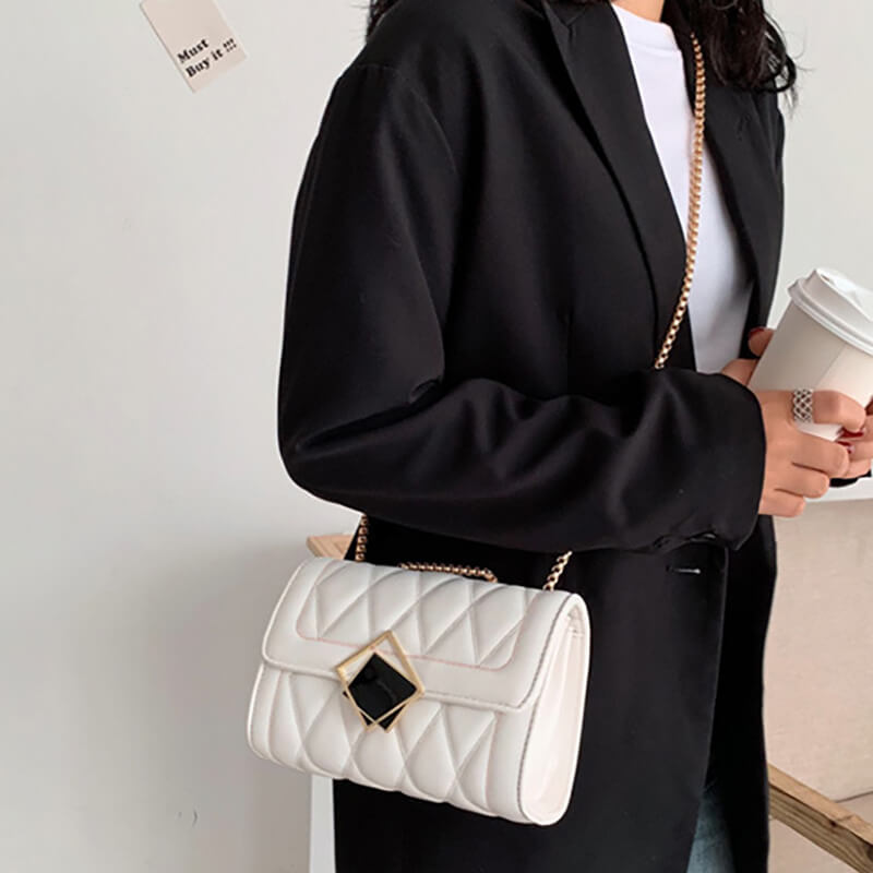 Sac Chaîne Métal Motif Diamant - Chic&Shines