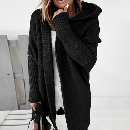 Gilet cardigan ouvert manches longues à capuche - Chic&Shines