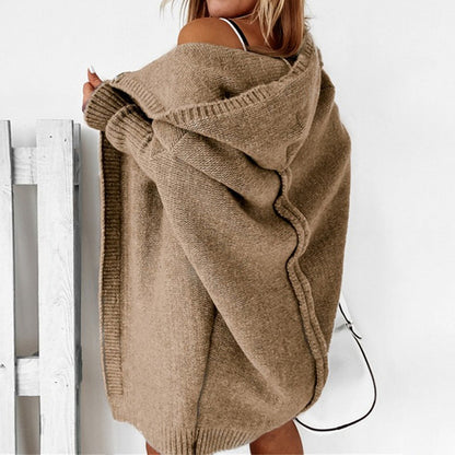 Gilet cardigan ouvert manches longues à capuche - Chic&Shines