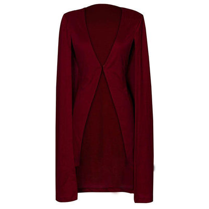 Blazer Élégante Longue Longueur Couleur Unie