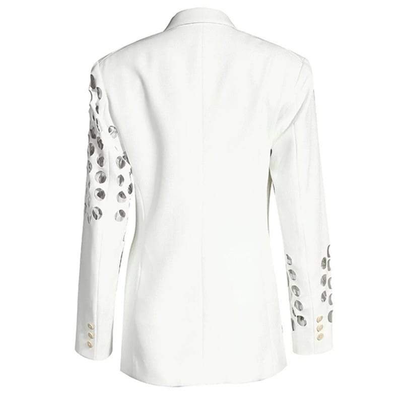 Blazer de couleur unie évidé à revers