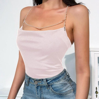 Camis sexy à bretelles croisées et dos nu