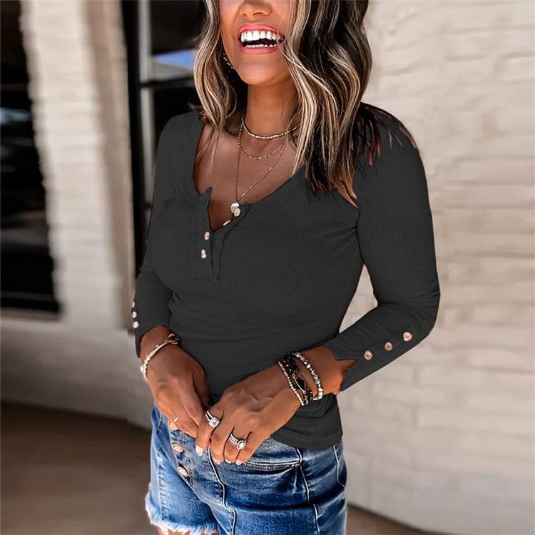 Casual Couleur UnIe Haut à Poitrine Unique