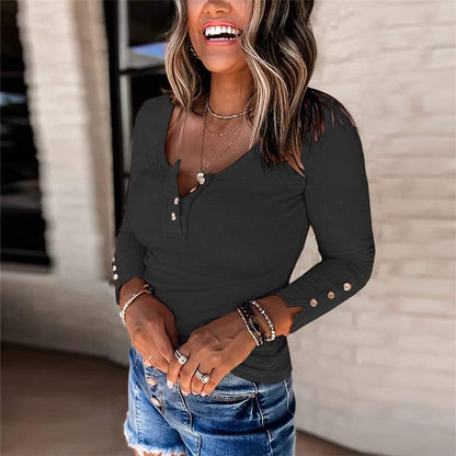 Casual Couleur UnIe Haut à Poitrine Unique