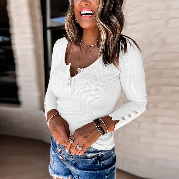 Casual Couleur UnIe Haut à Poitrine Unique