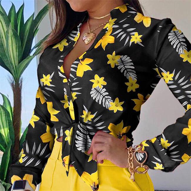Chemise Mode Fleur Imprimé