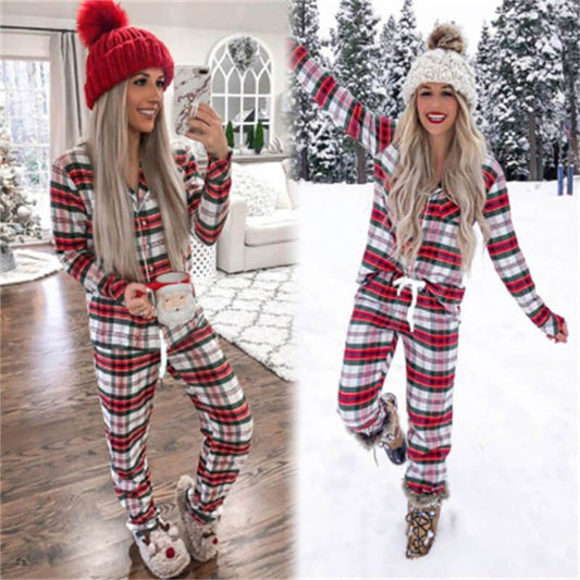 Ensemble Pyjama 2 Pièces Noël Imprimé Rayé
