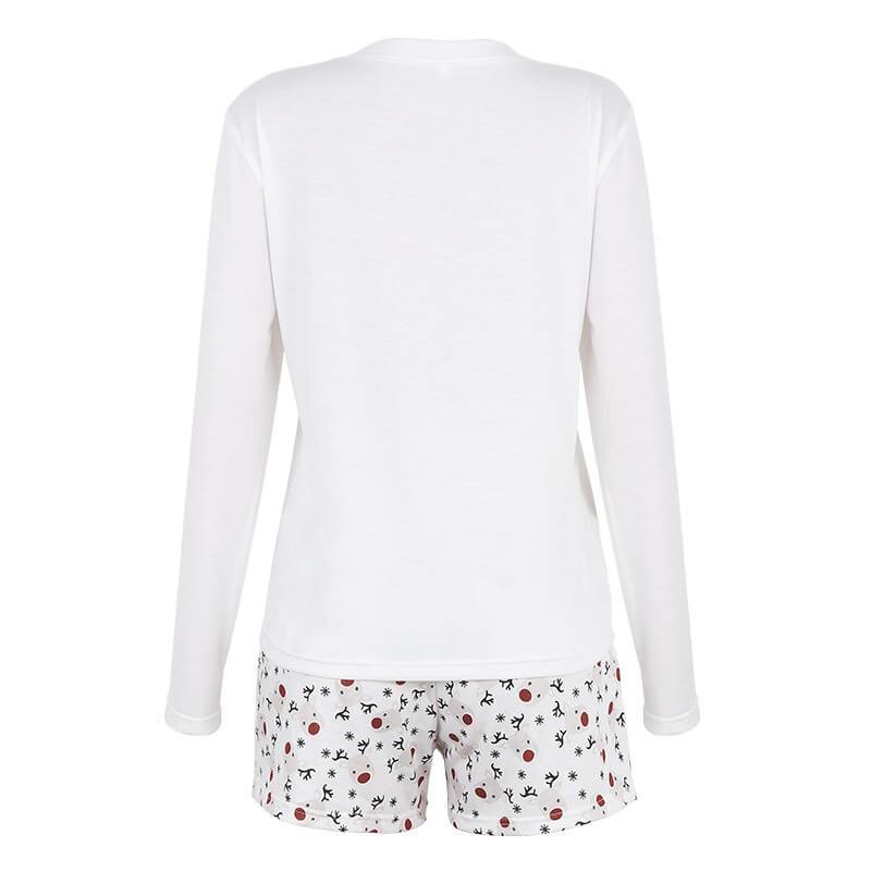 Ensemble de nuit Renne de Noël Imprimé Manches Longues