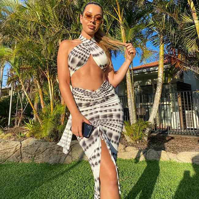 Ensemble deux pièces Jupe Et Crop Top Sans manches