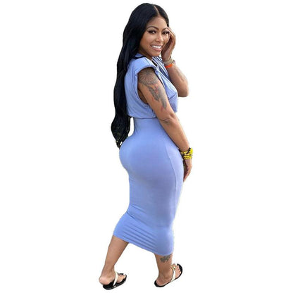 Ensemble deux pièces haut et jupe de couleur unie