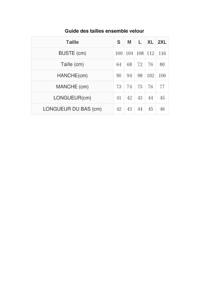 Ensemble en velours chemisier manches longues et sa jupe - Chic&Shines