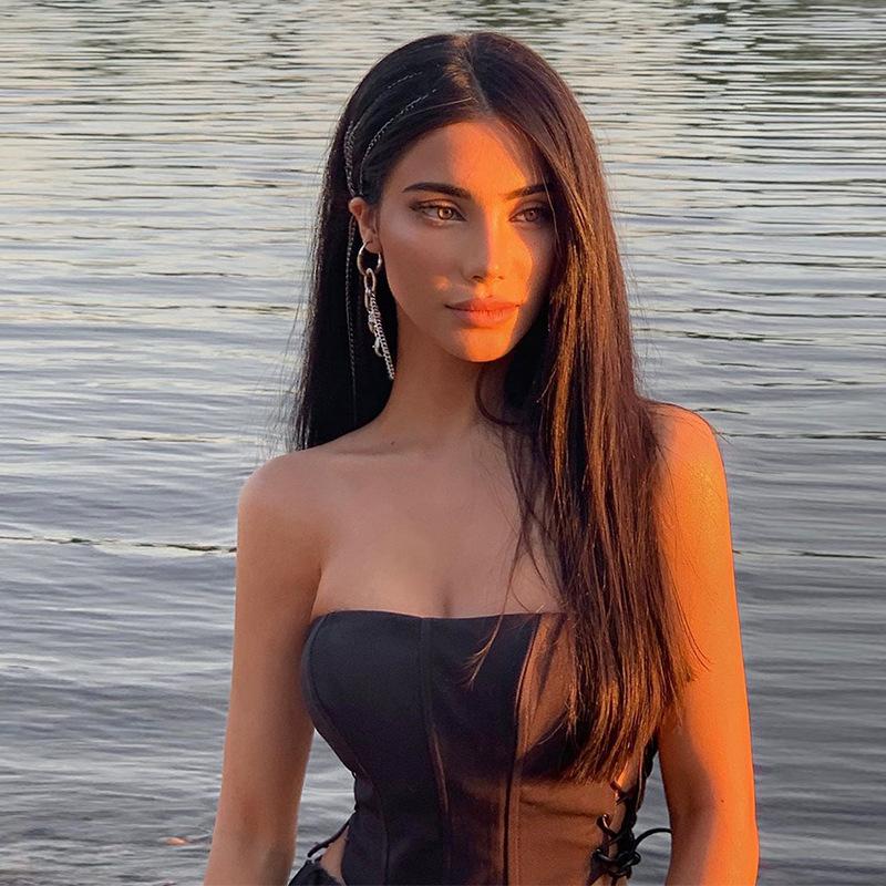 Haut tube irrégulier en bandage sans manches sexy