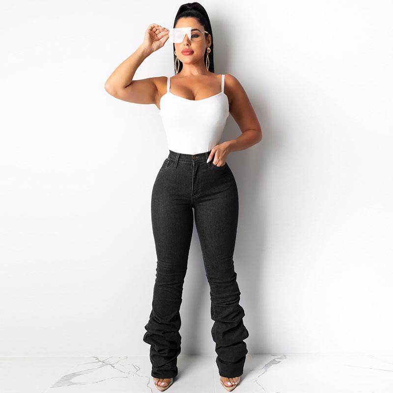 Jeans Plis Slim Fit Trop Long