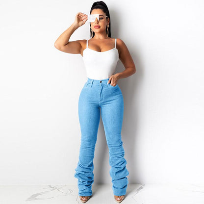 Jeans Plis Slim Fit Trop Long