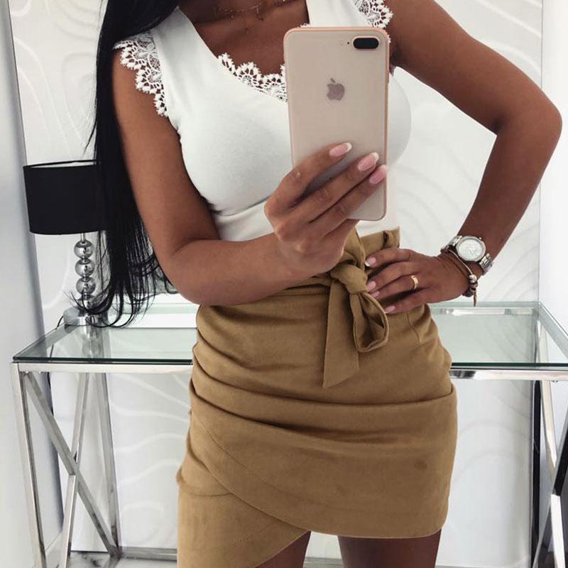 Jupe Moulante Conception de pli croisé de bandage