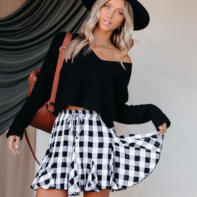 Jupe plissée décontractée