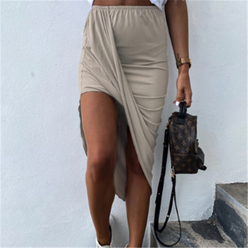 Jupes à ourlet irrégulier Sexy Taille Élastique