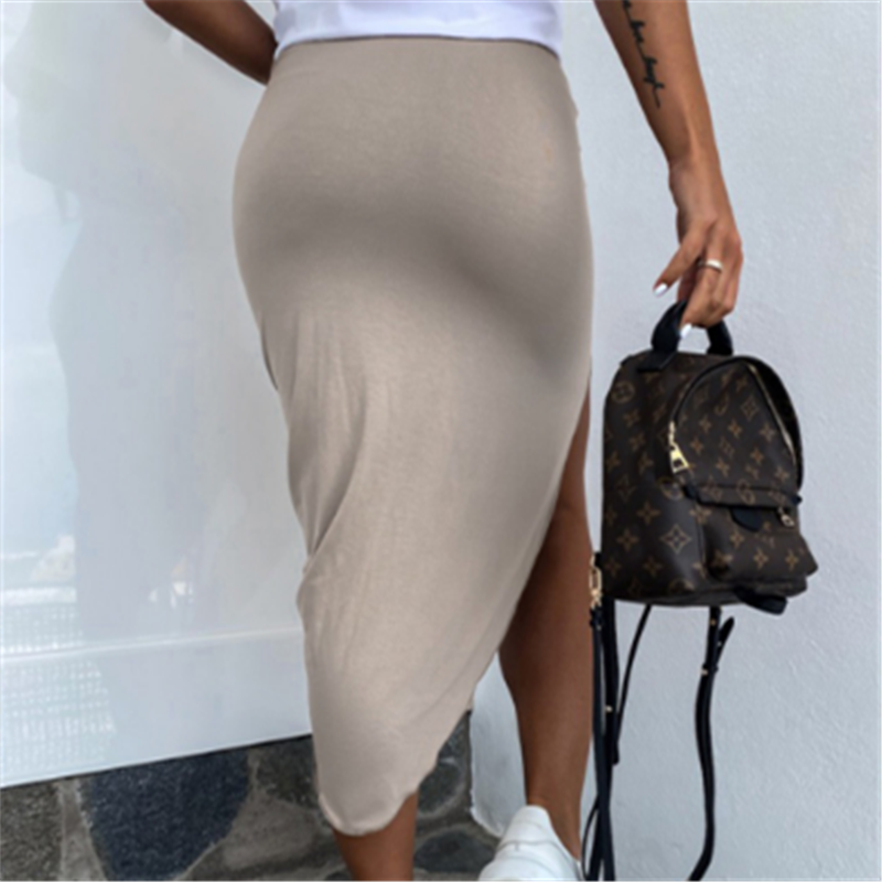 Jupes à ourlet irrégulier Sexy Taille Élastique