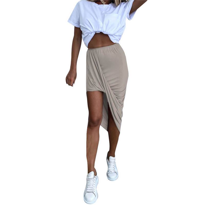 Jupes à ourlet irrégulier Sexy Taille Élastique