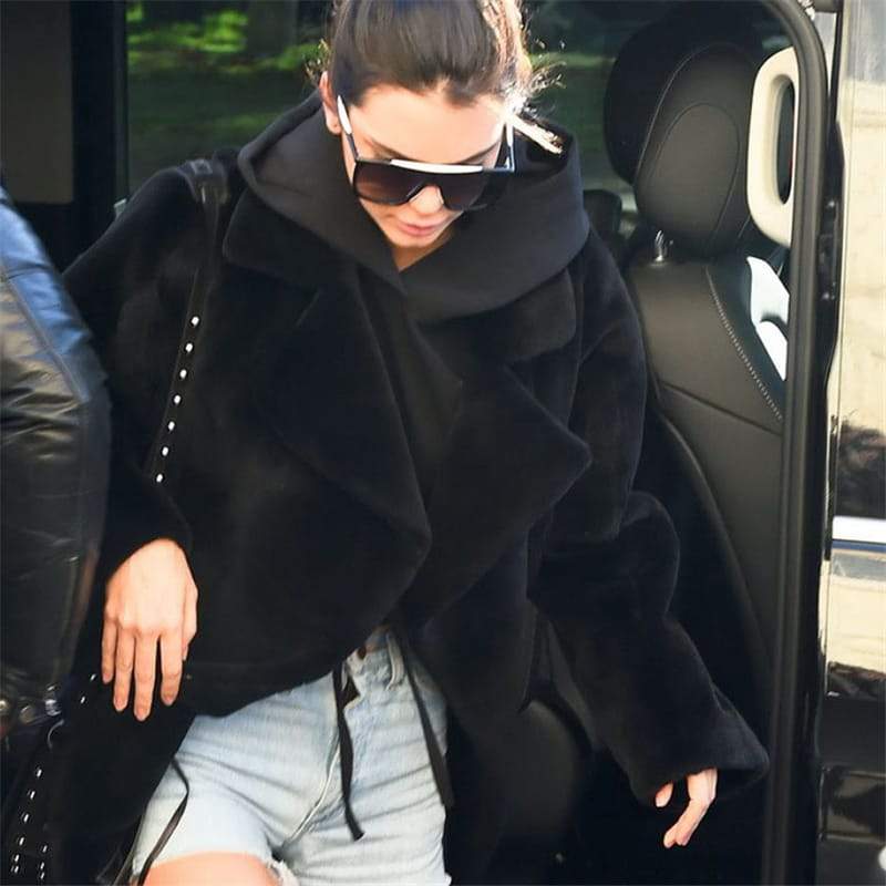 Manteau Couleur Unie Peluche