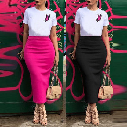 Mode Taille Haute Jupe à fente arrière