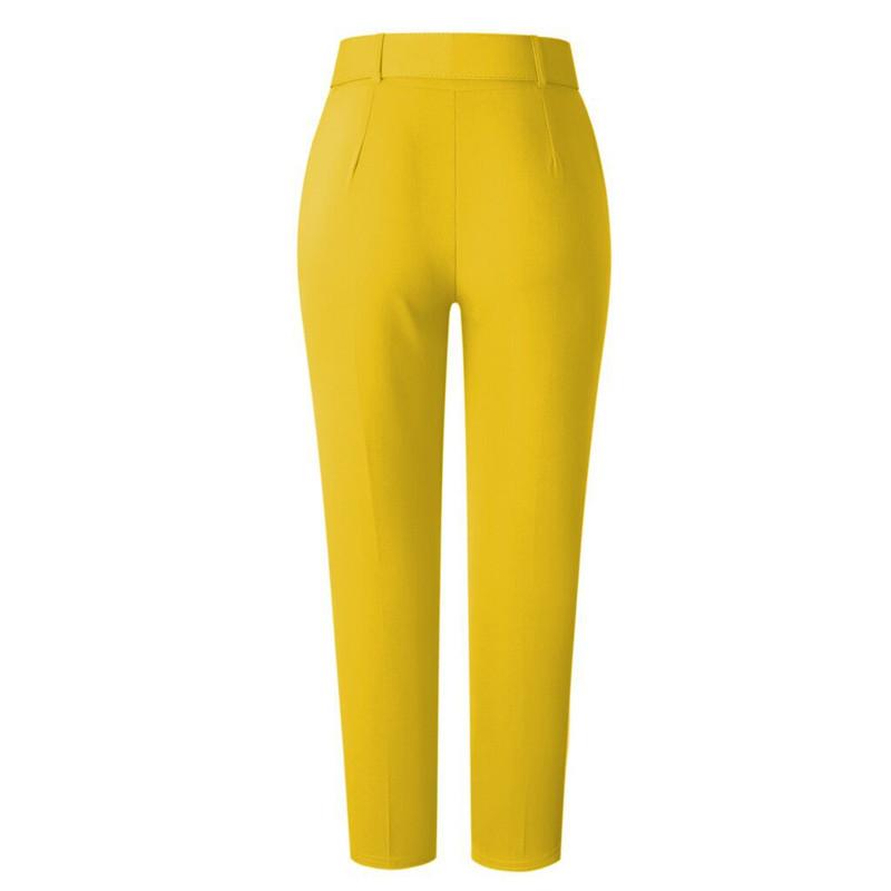 Pantalon Décontractée Taille Haute Couleur Unie