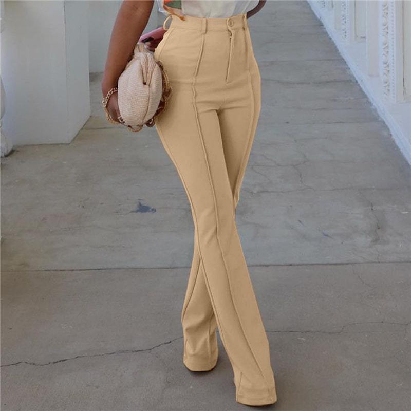 Pantalon Femme Mode Couleur Unie
