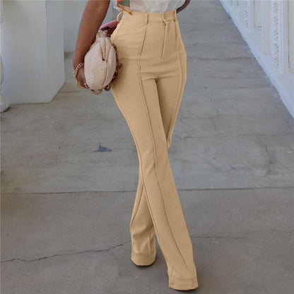 Pantalon Femme Mode Couleur Unie
